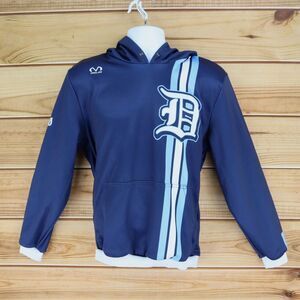 Ohio Dawgs Hoodie Mens Size M Blue Striped Ribbed Waist &‎ Cuffs MOJO-USA